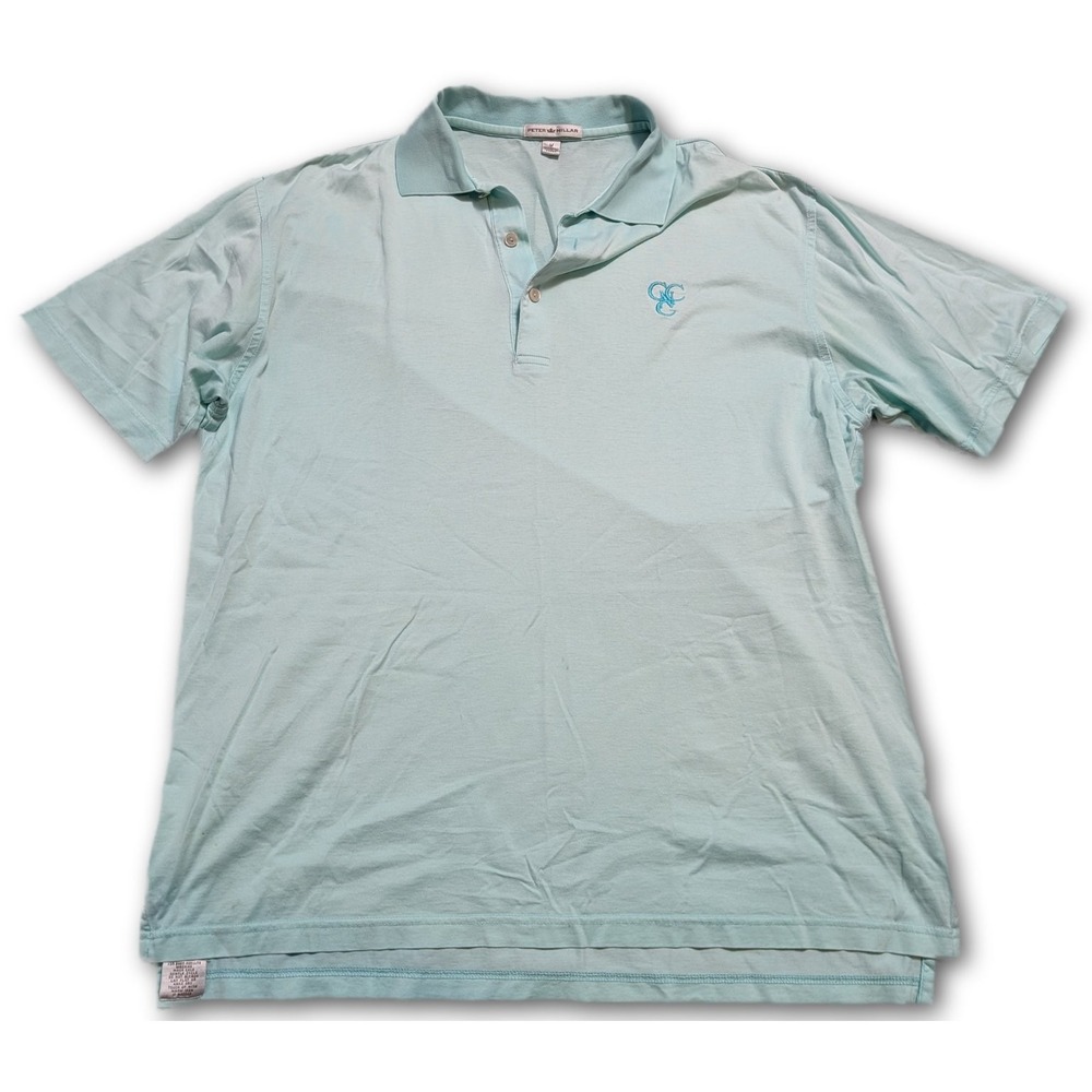 Peter Millar Mens Polo Mint Green M Country Club Of North Carolina Jersey Casual